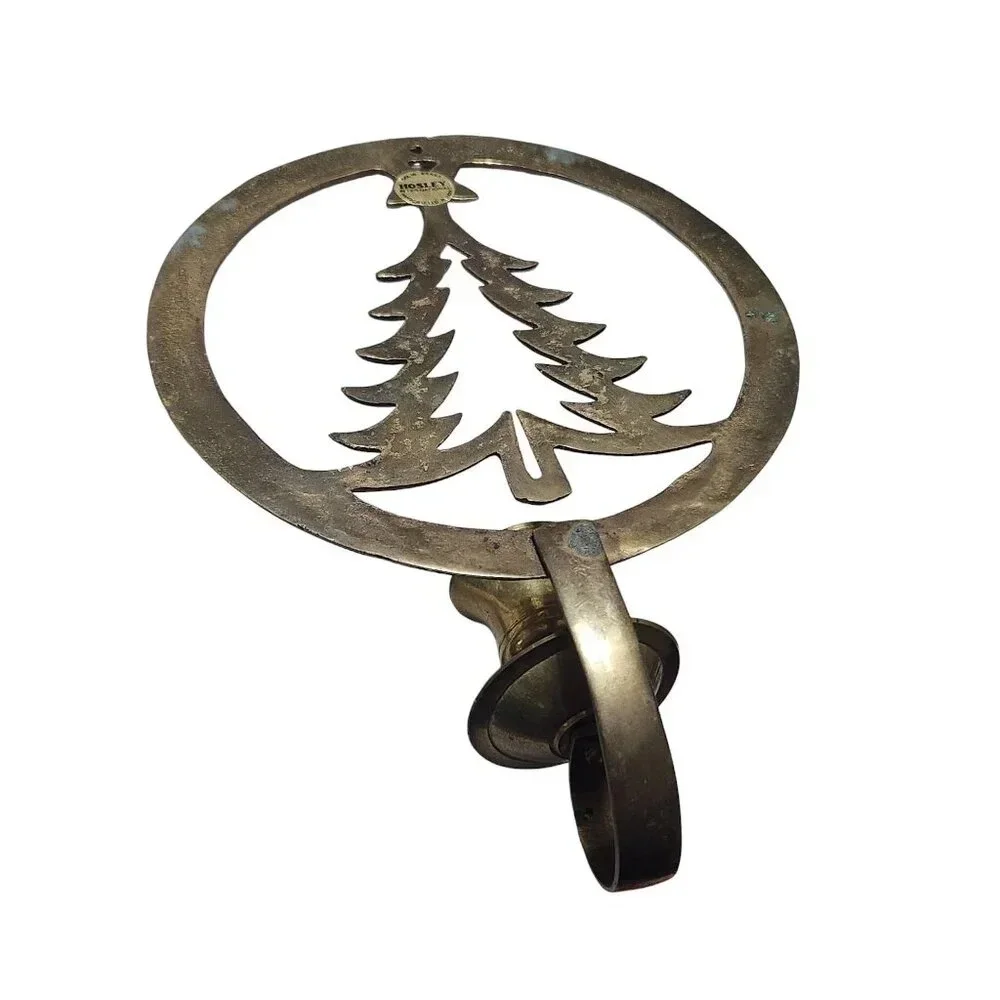 Hosley International Solid‎ Brass Christmas Tree Wall Sconce Candle Holder India
